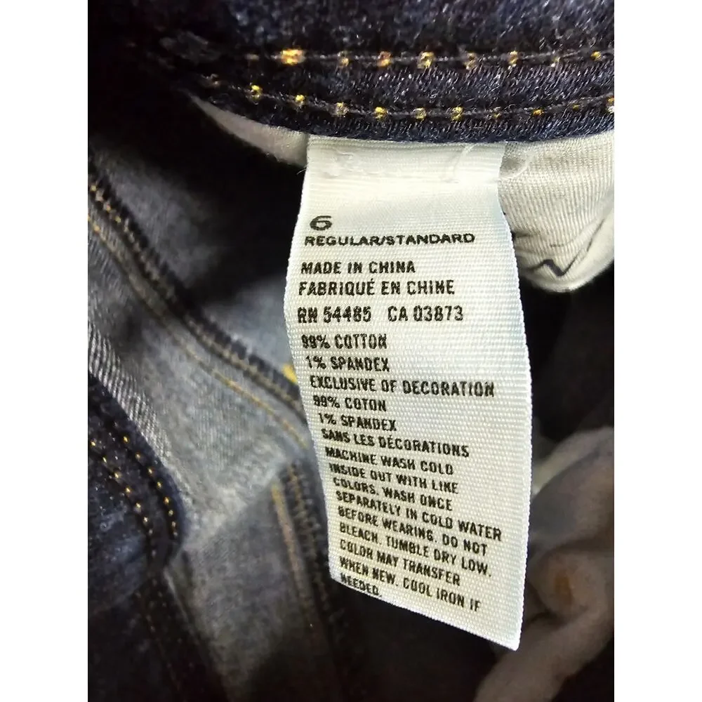 American Eagle Kick Boot Stretch Jeans Womens 6 Regular Dark Wash Blue Western